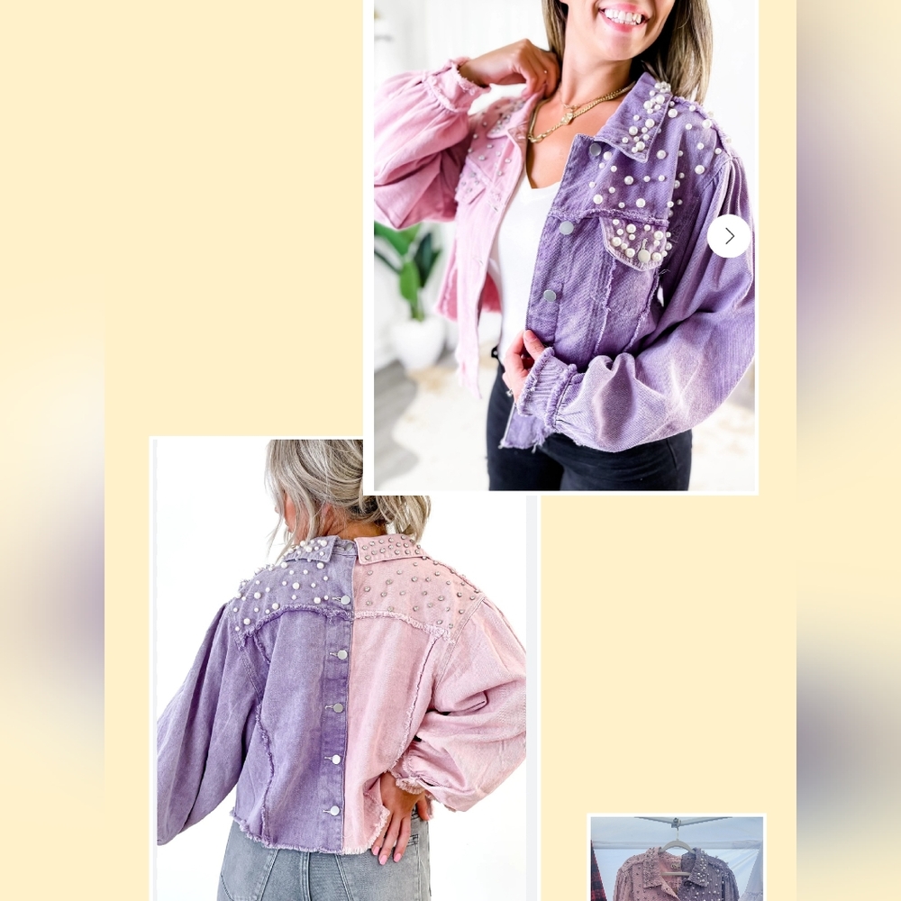 POL, oversized fit you can size down! Pink & Purple, Pearls & Rhinestones 🩷💜